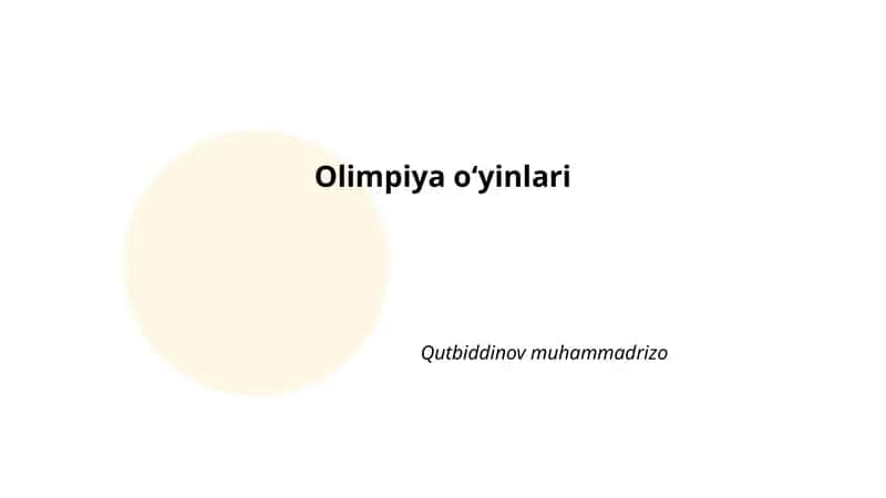 Olimpiya oʻyinlari 1