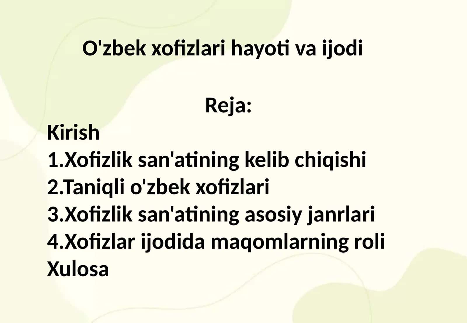 O'zbek xofizlari hayoti va ijodi 1