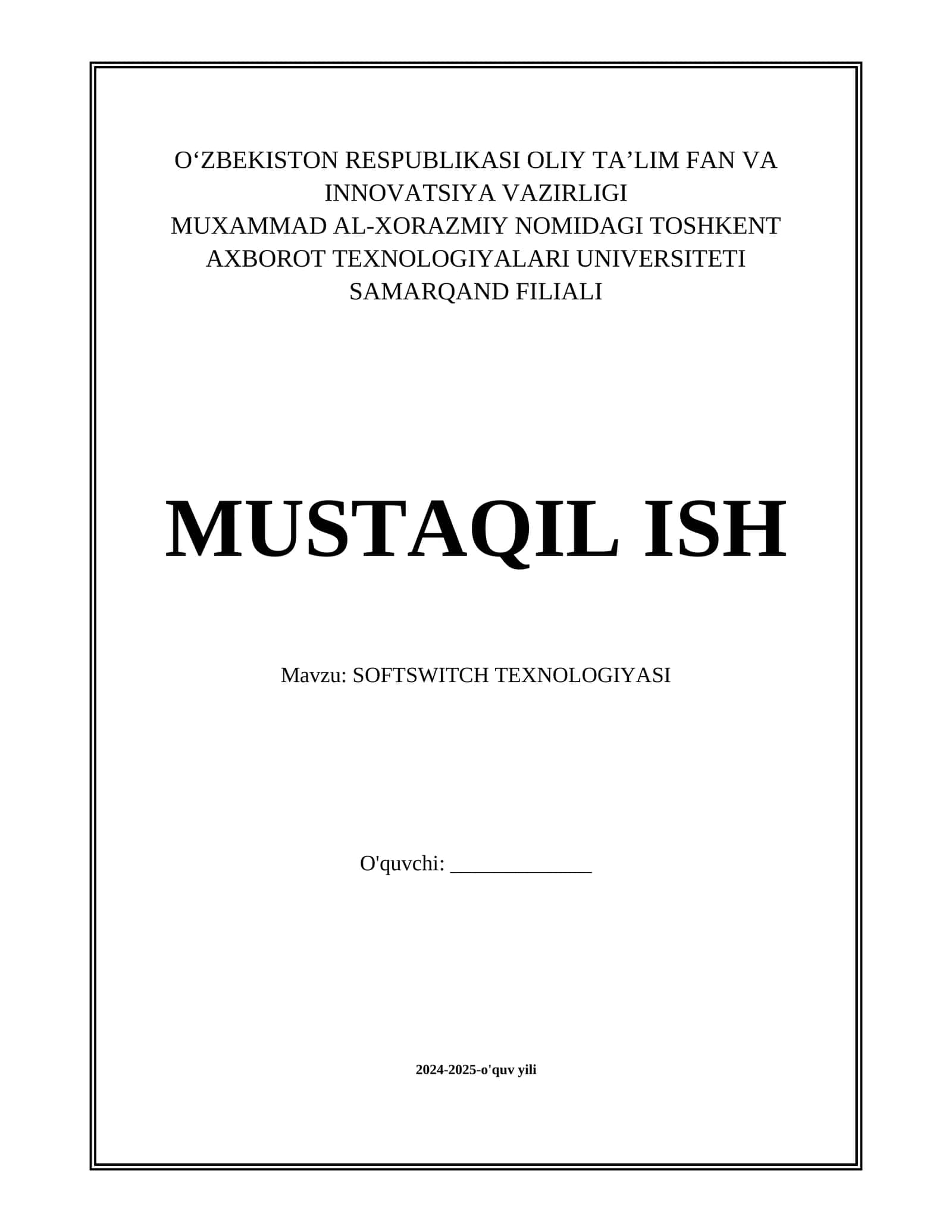 SOFTSWITCH TEXNOLOGIYASI 1