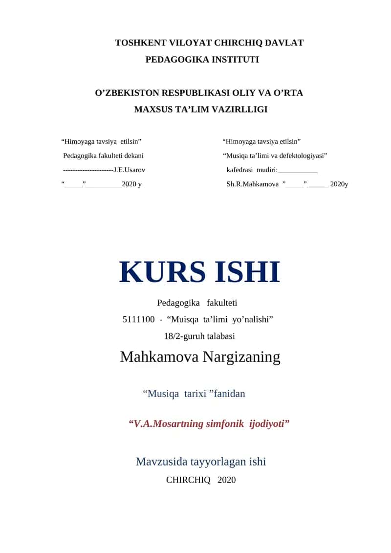 V.A.Mosartning simfonik ijodiyoti 1