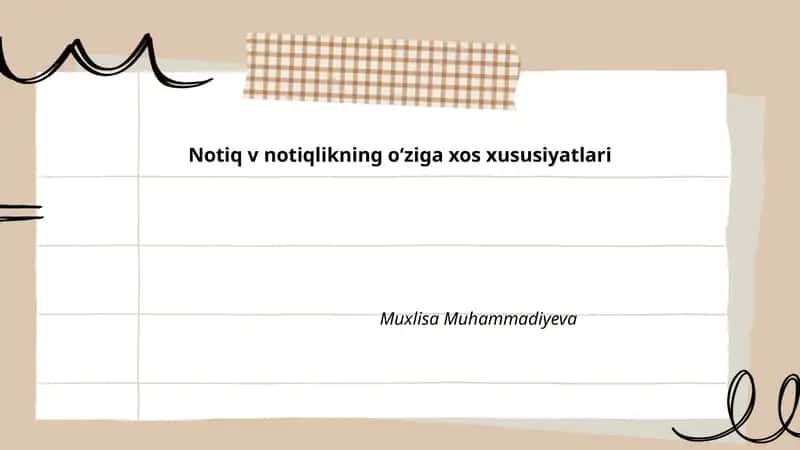 Notiq v notiqlikning oʻziga xos xususiyatlari 1