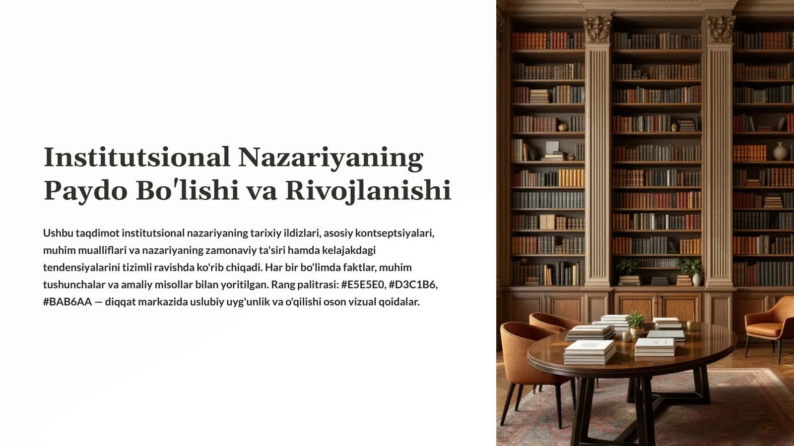 Institutsional Nazariyaning Paydo Bo'lishi va Rivojlanishi 1