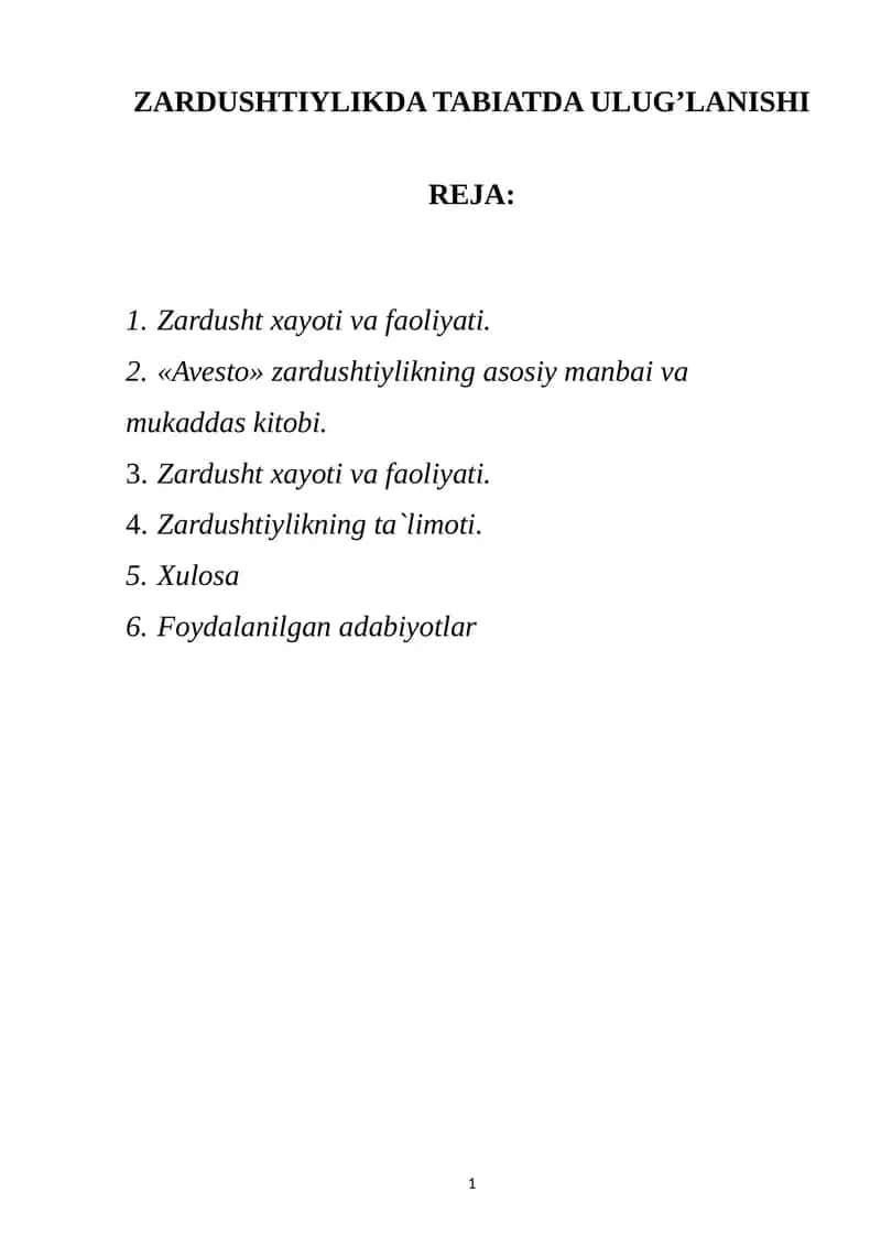 Zardushtiylikda Tabiatda Ulug’lanishi 1