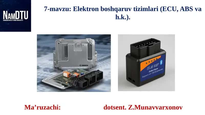 Elektron boshqaruv tizimlari (ECU, ABS va h.k.) 1