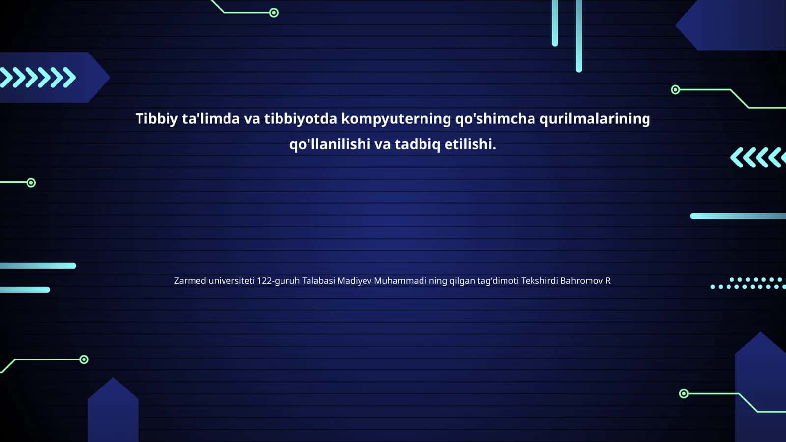 Tibbiyotda kompyuter texnologiyalari 1