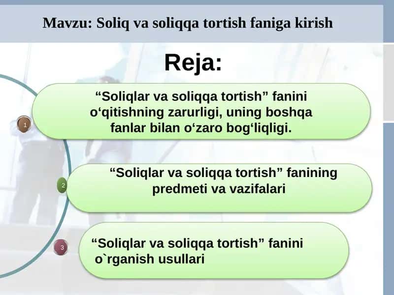 Soliq va soliqqa tortish faniga kirish 1