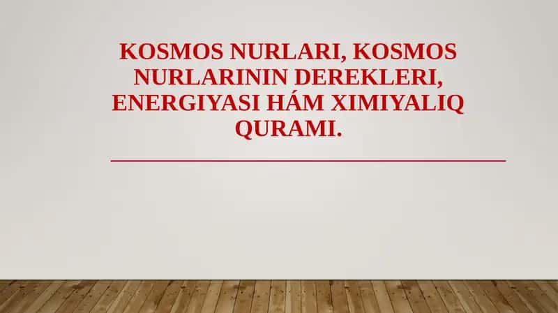 Kosmos Nurlari 1