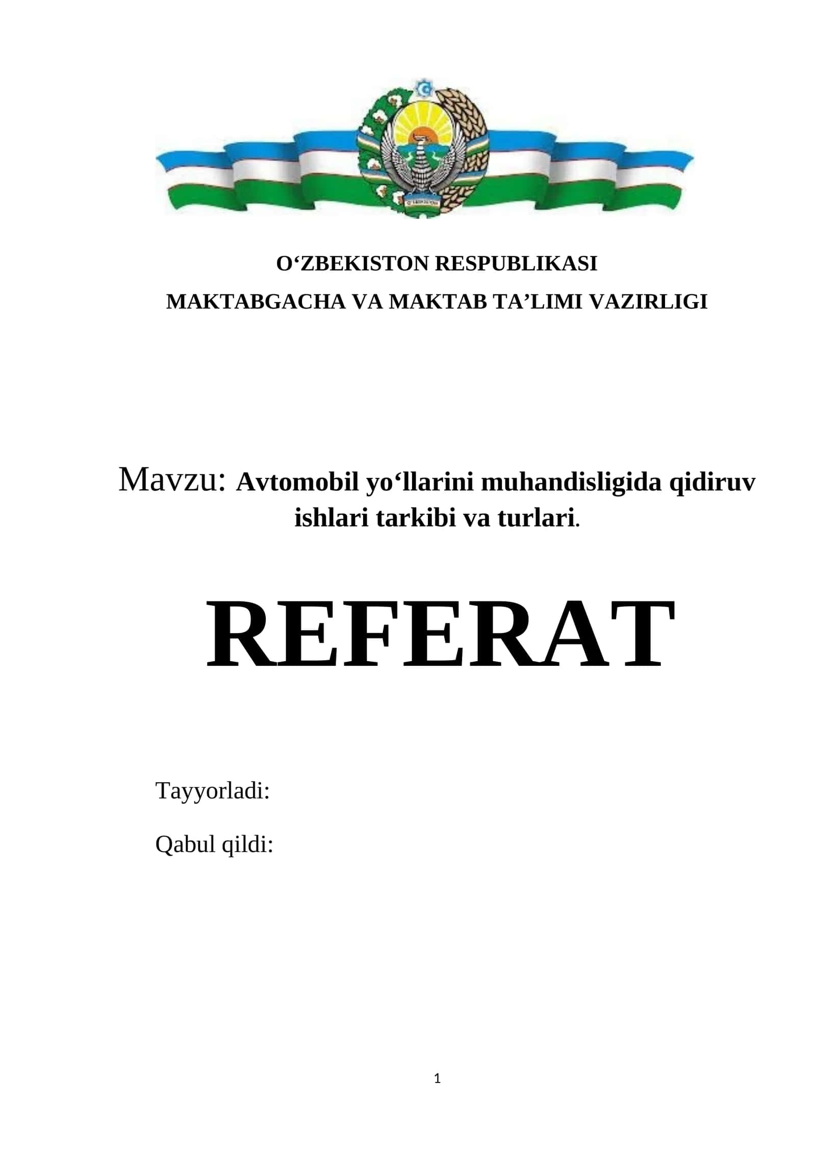 Avtomobil yo‘llarini muhandisligida qidiruv ishlari tarkibi va turlari. 1