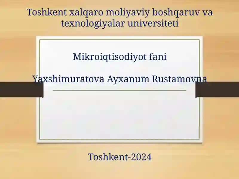 Mikroiqtisodiyot fani