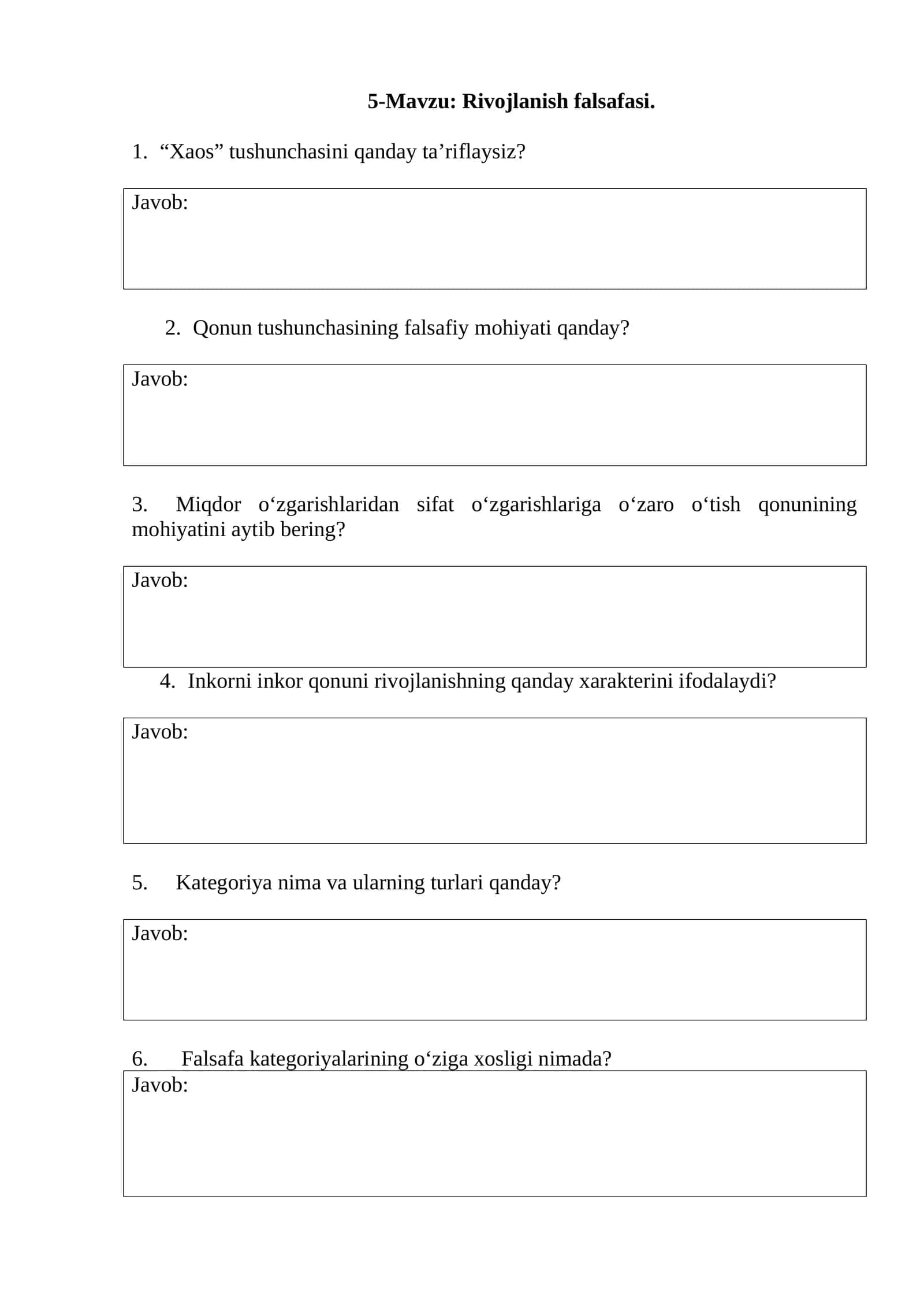 Rivojlanish falsafasi 1