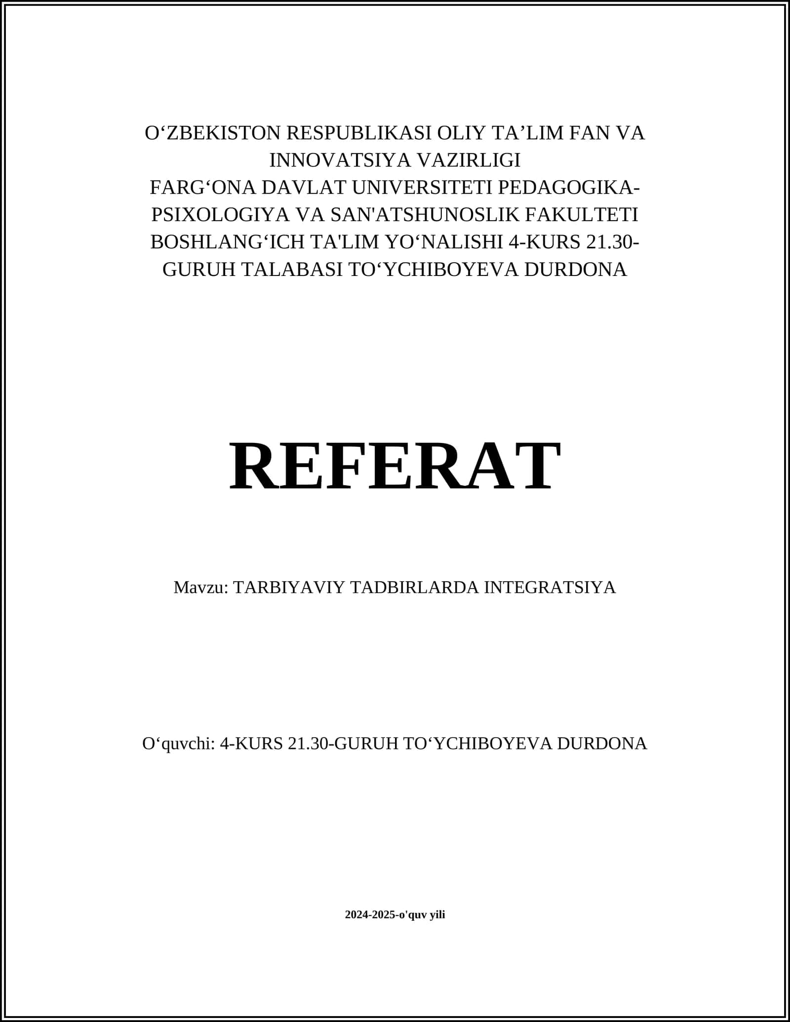 TARBIYAVIY TADBIRLARDA INTEGRATSIYA 1