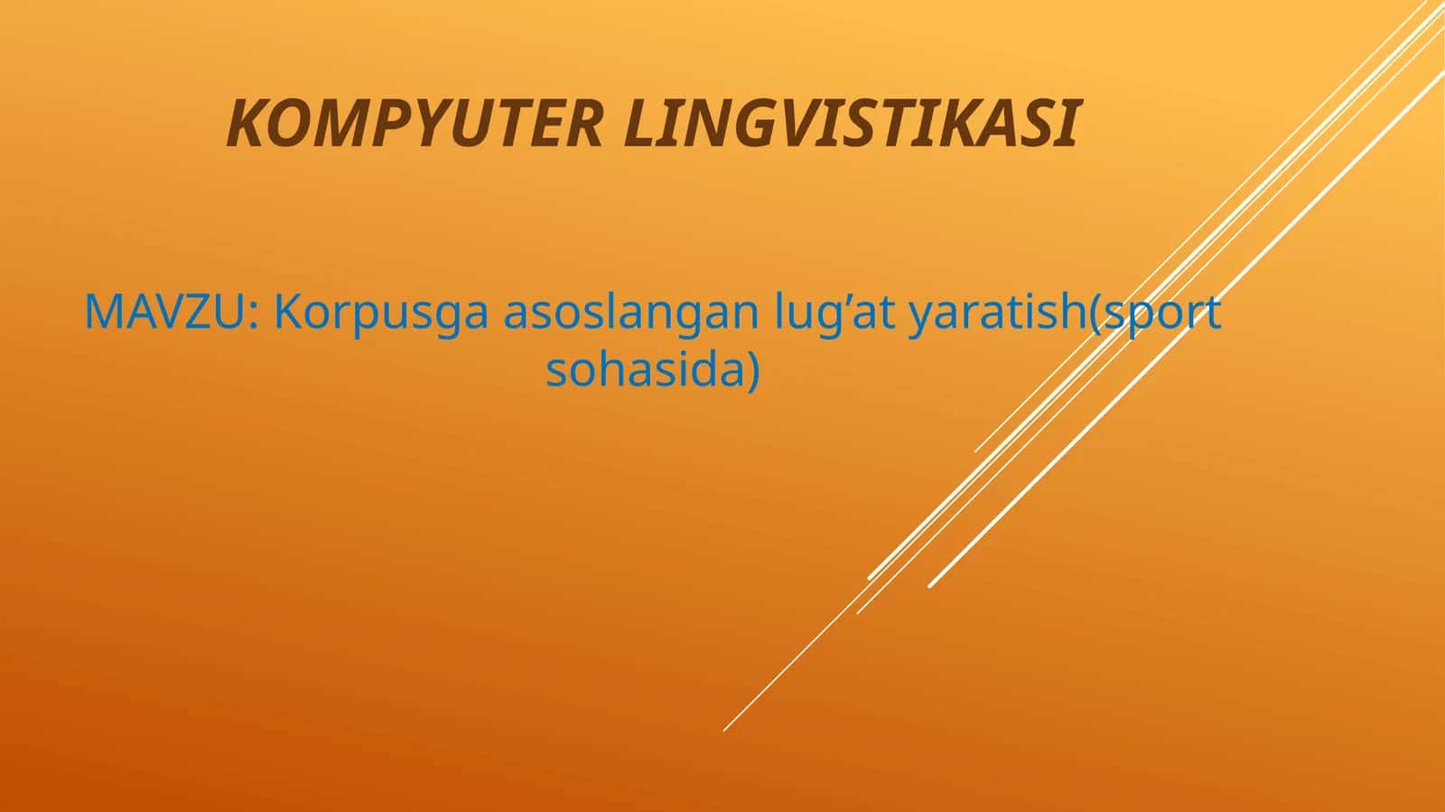 Korpusga asoslangan lug’at yaratish(sport sohasida) 1