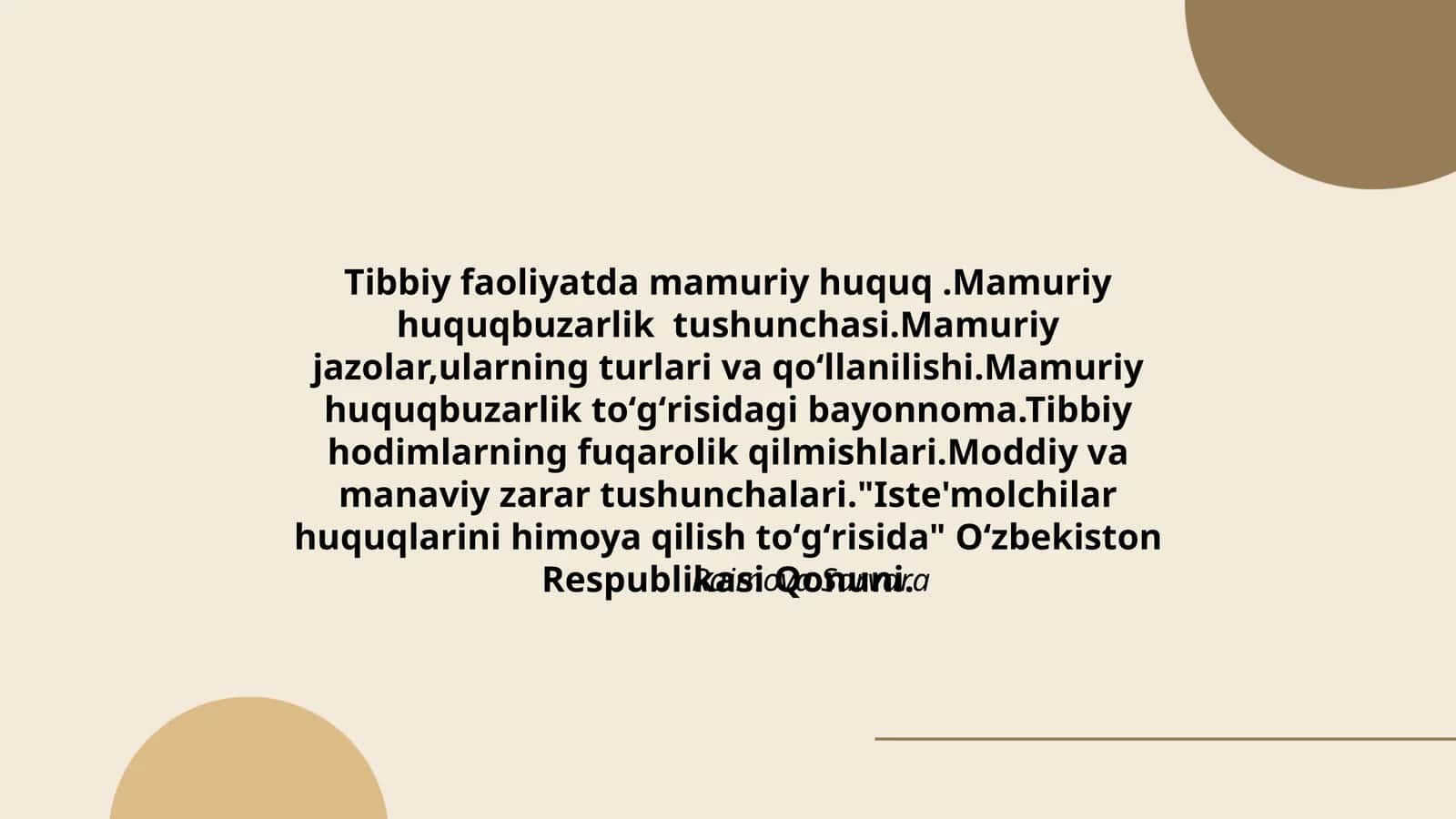Tibbiy faoliyatda mamuriy huquq 1