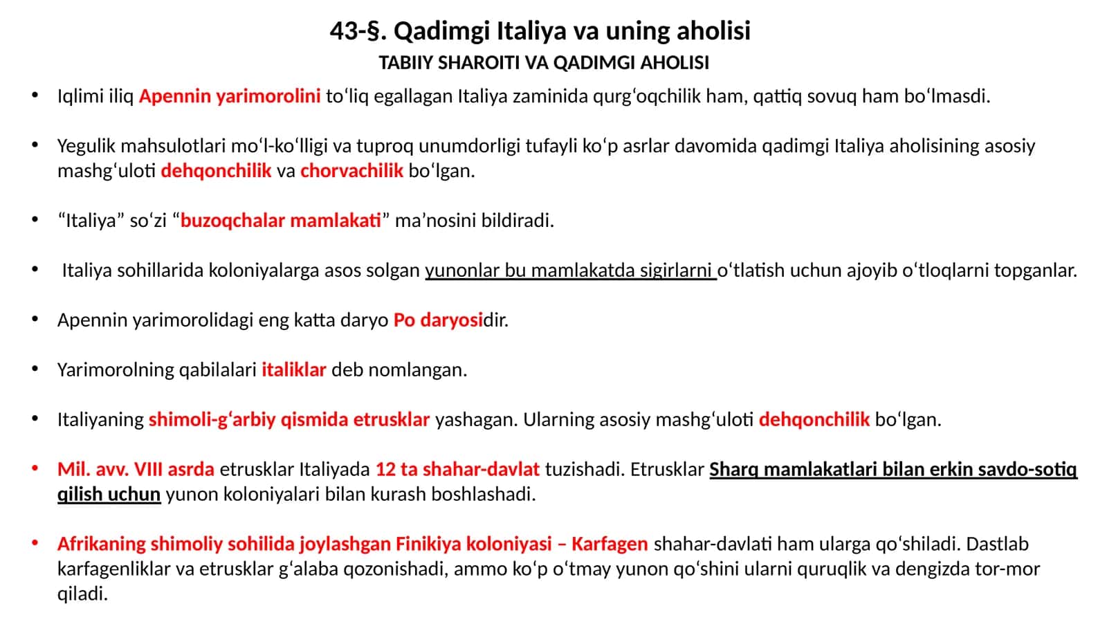 Qadimgi Italiya va uning aholisi 1