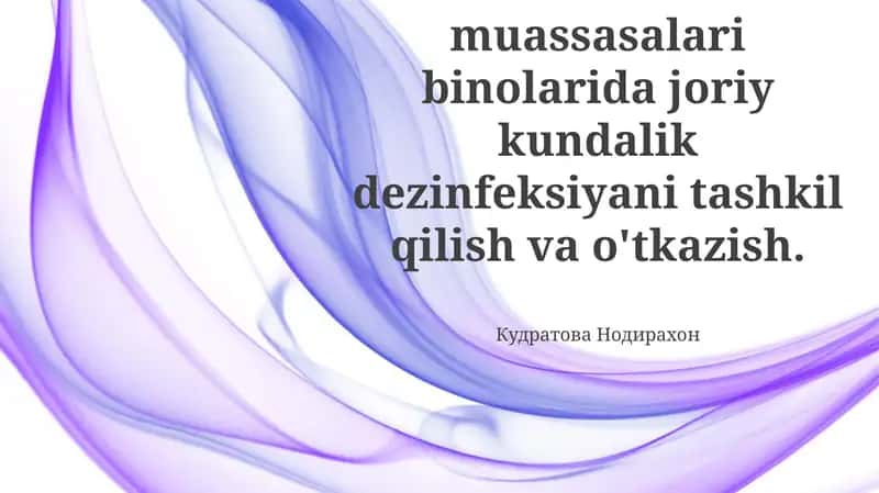 Kundalik dezinfeksiya protseduralari 1