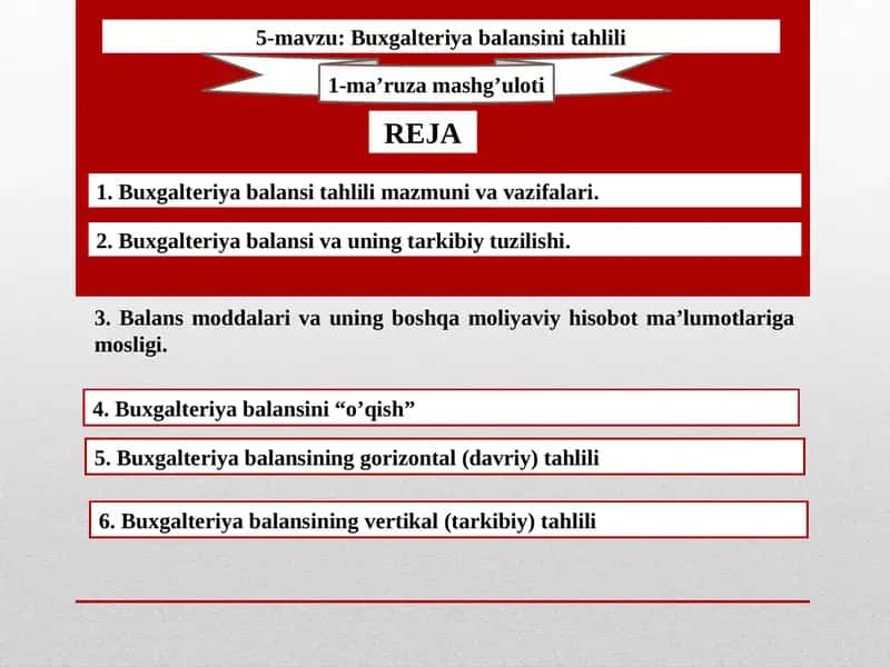 Buxgalteriya balansini tahlili 1