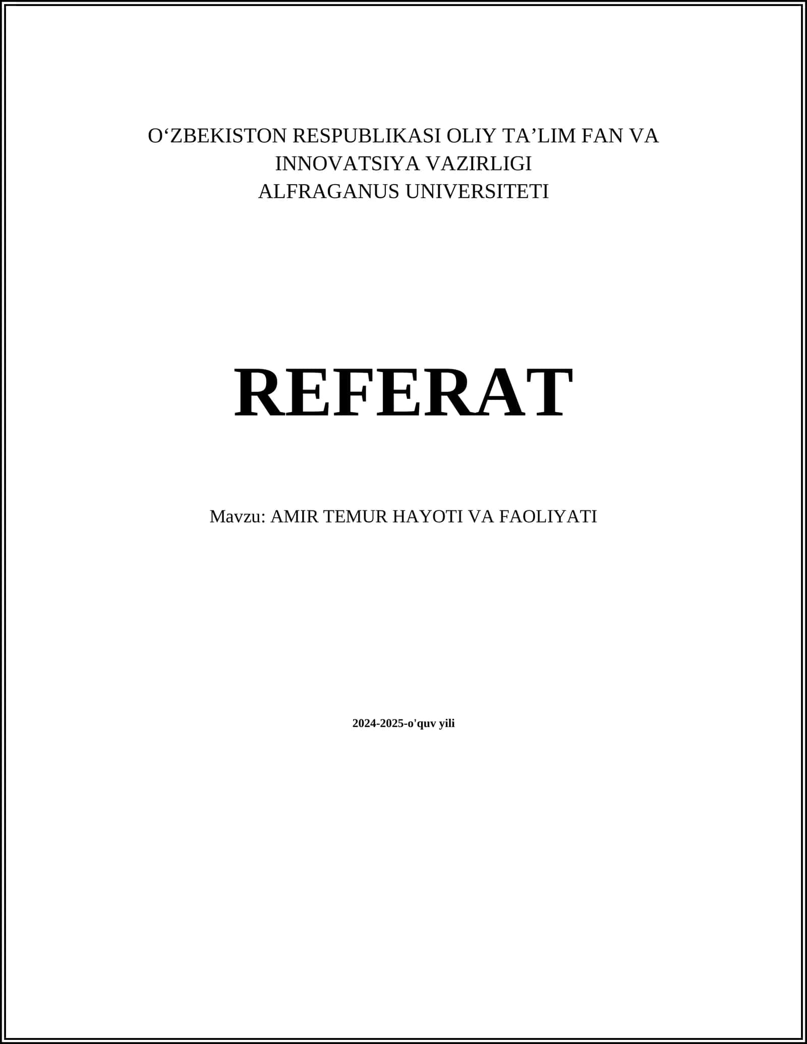 Amir Temur Hayoti va Faoliyati 1