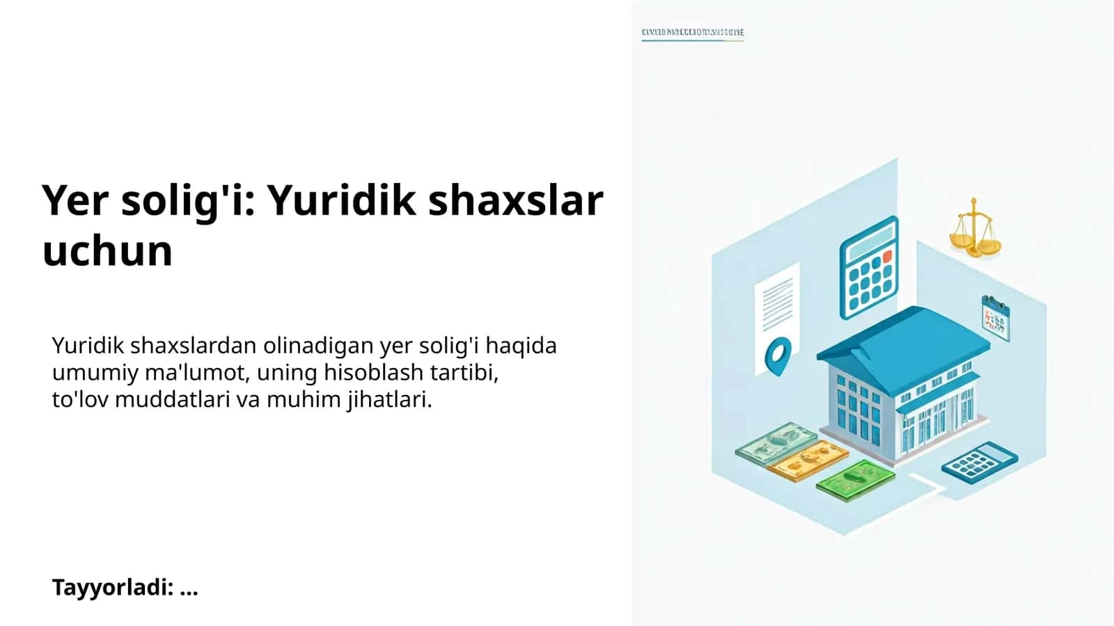 Yer solig'i: Yuridik shaxslar uchun 1