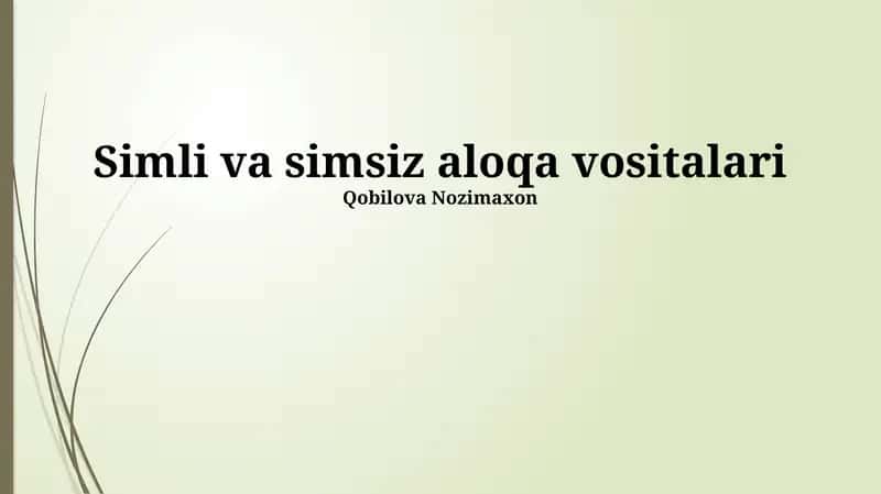 Simli aloqa vositalari 1