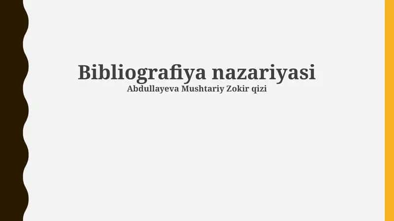 Bibliografiya nazariyasi 1