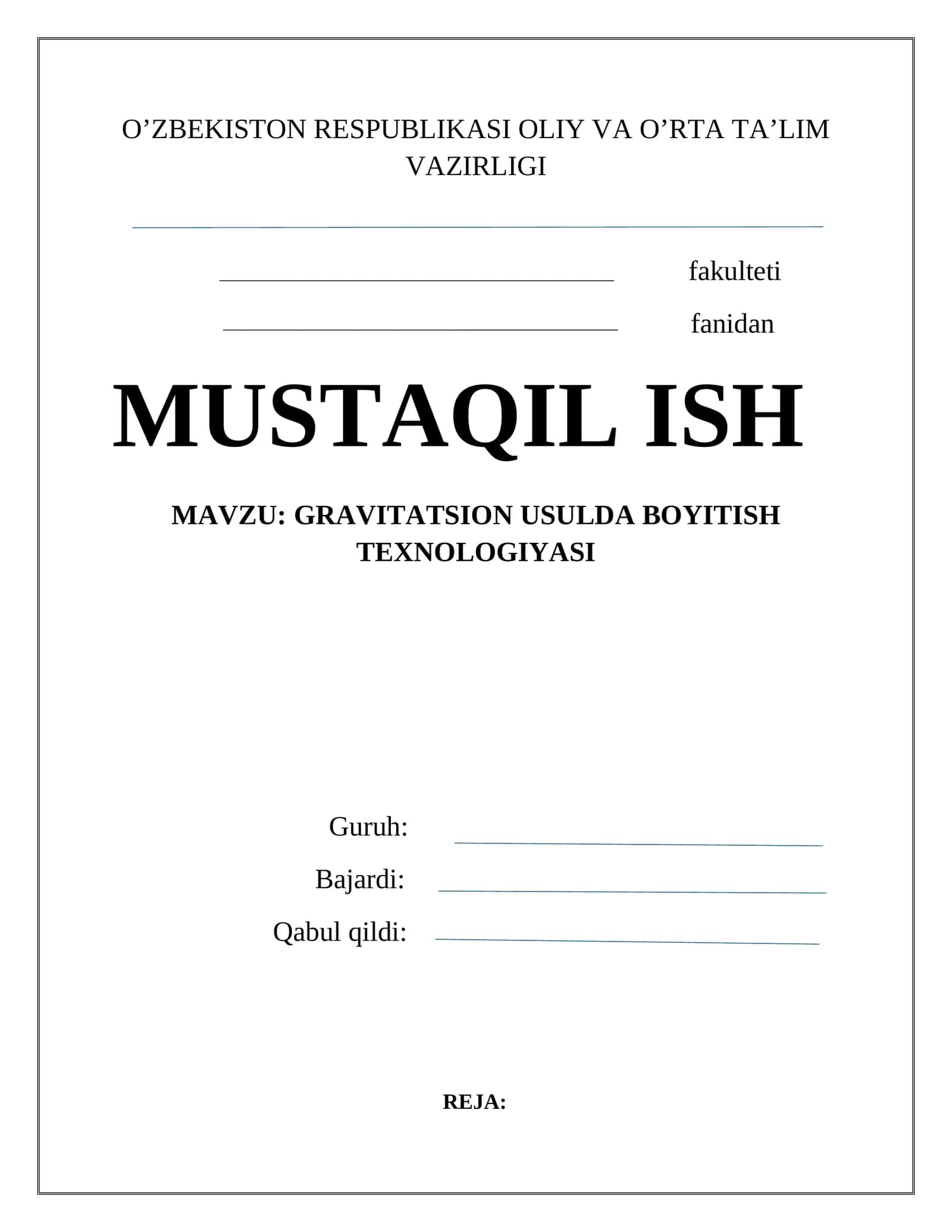 GRAVITATSION USULDA BOYITISH TEXNOLOGIYASI 1