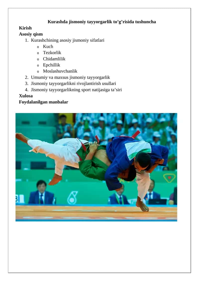 Jismoniy tayyorgarlik va kurash 1
