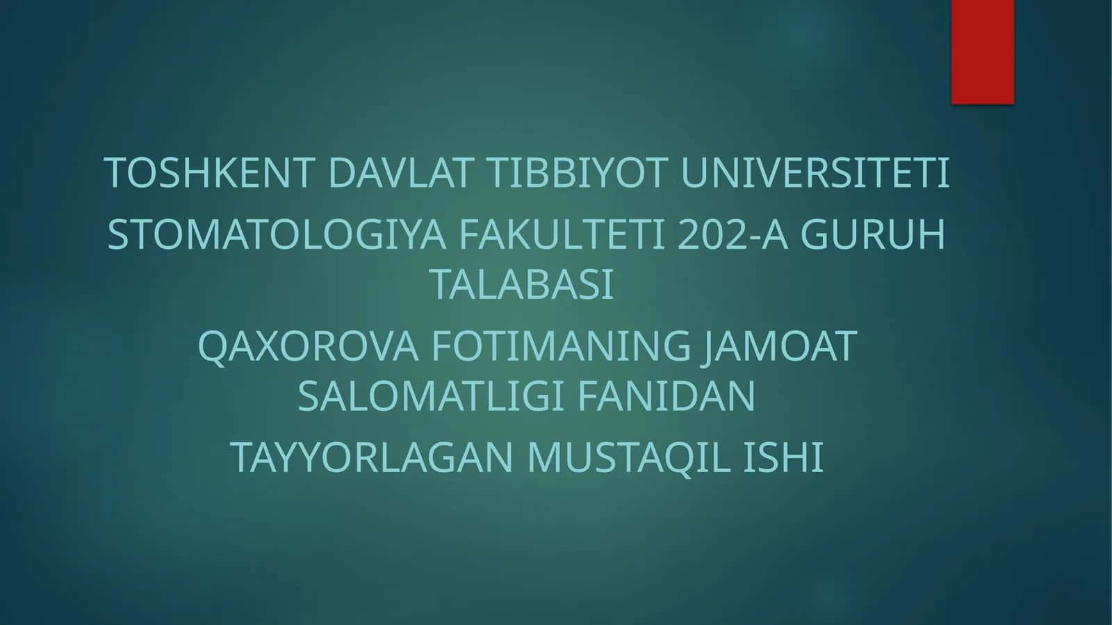 Aholi salomatligi tushunchasi va unga ta'sir etuvchi omillar 1