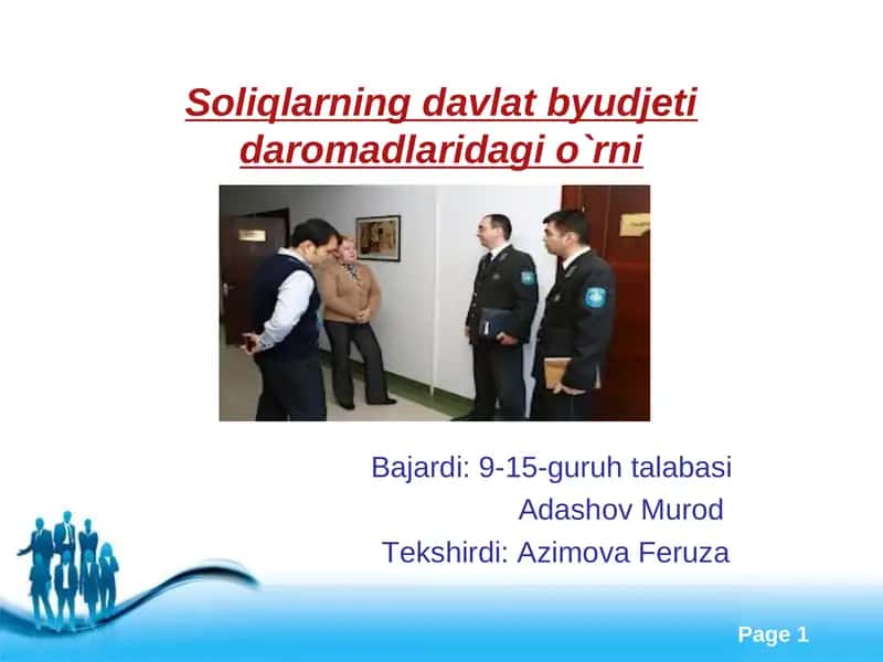 Soliqlarning davlat byudjetidaromadlaridagi o`rni 1