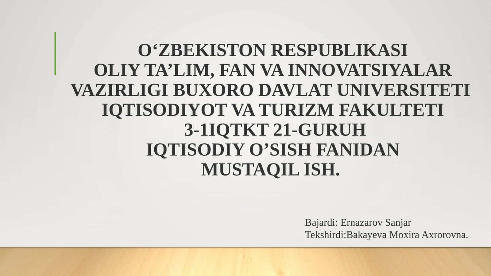 Iqtisodiyo’sishning neoklassik modeli 1