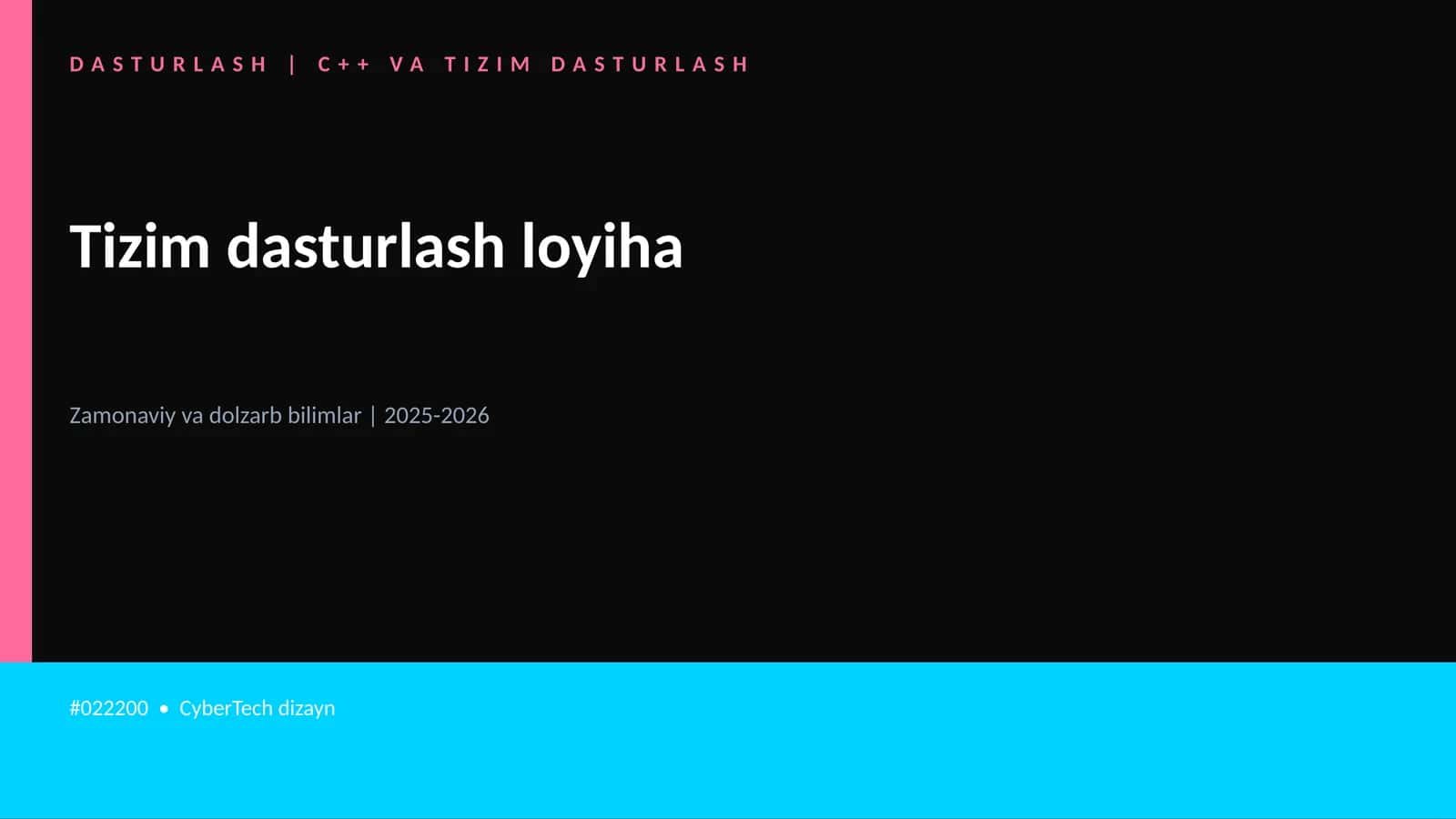 DASTURLASH | C++ VA TIZIM DASTURLASH 1