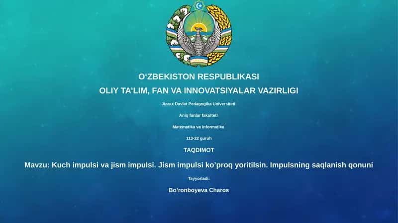 Kuch impulsi va jism impulsi 1