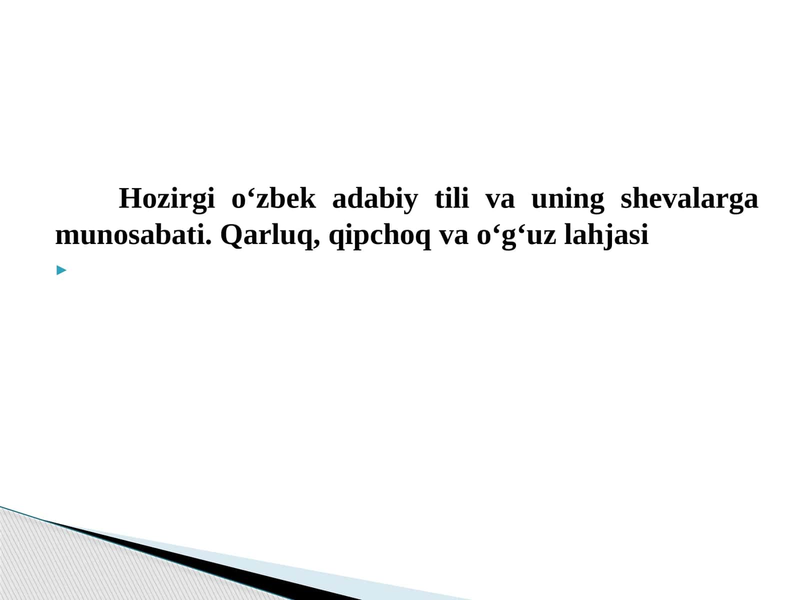 O‘zbek adabiy tili va shevalarlari 1