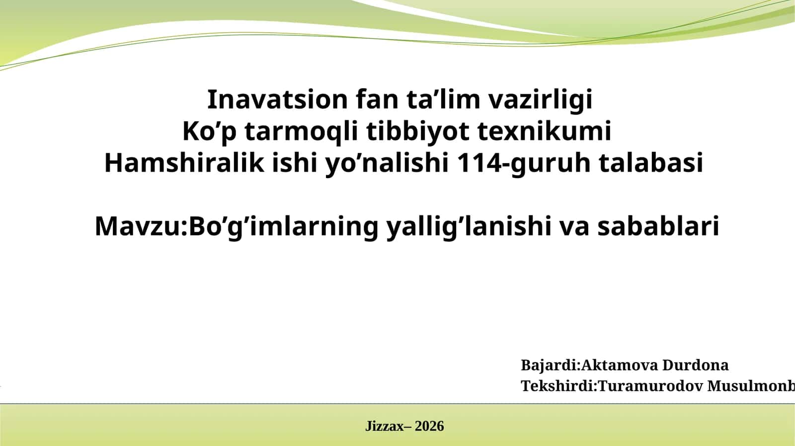 Bo’g’imlarning yallig’lanishi va sabablari 1