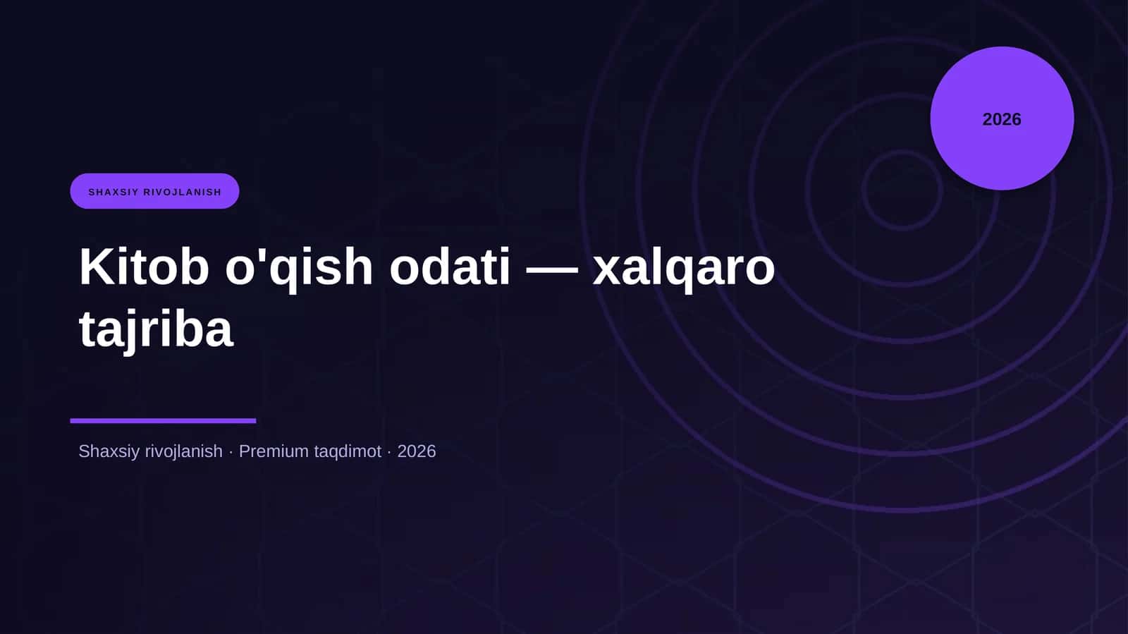 Kitob o'qish odati — xalqaro tajriba 1