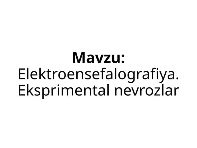 Elektroensefalografiya 1