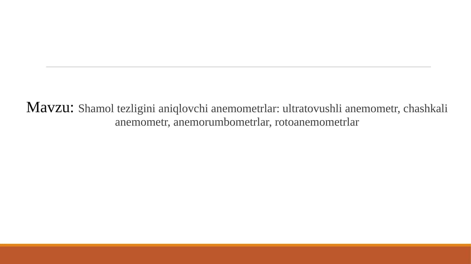 Shamol tezligini aniqlovchi anemometrlar 1