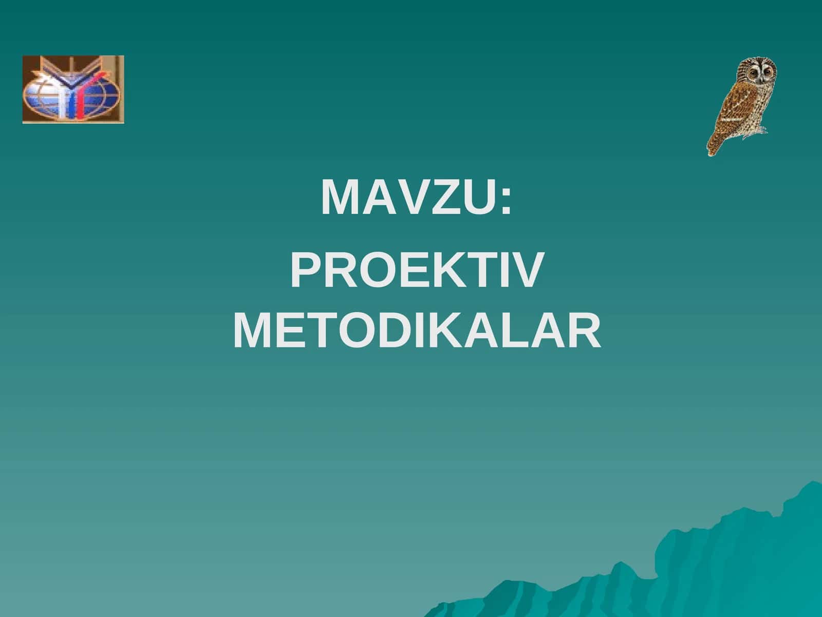 PROEKTIV METODIKALAR 1
