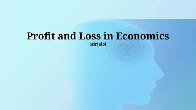 Profit and Loss in Economics 1