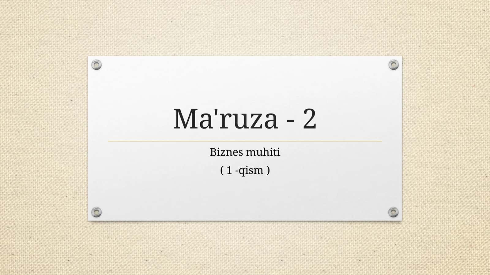 Biznes muhiti 1