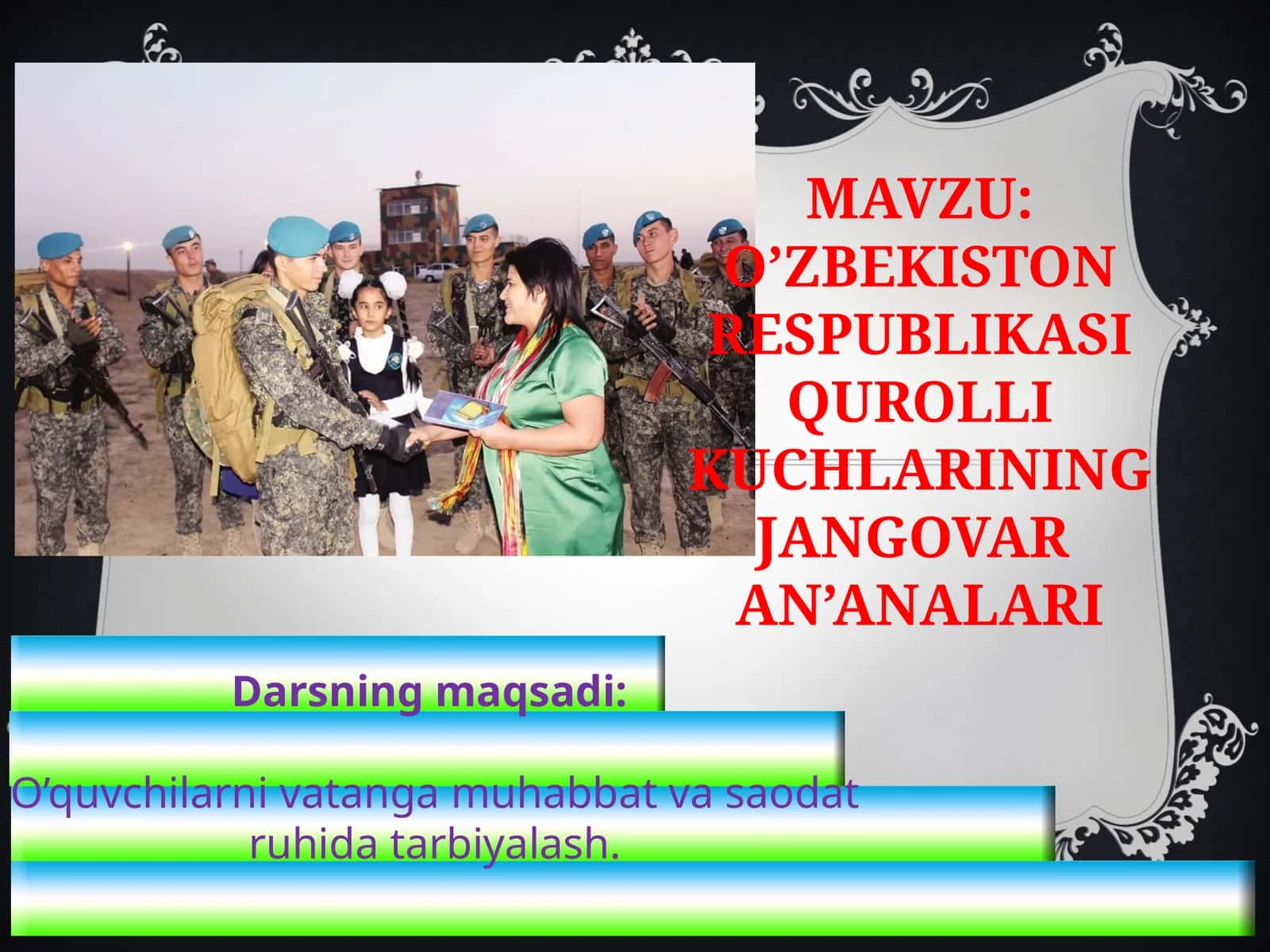 O’zbekiston Respublikasi Qurolli Kuchlarining Jangozar An’analari 1