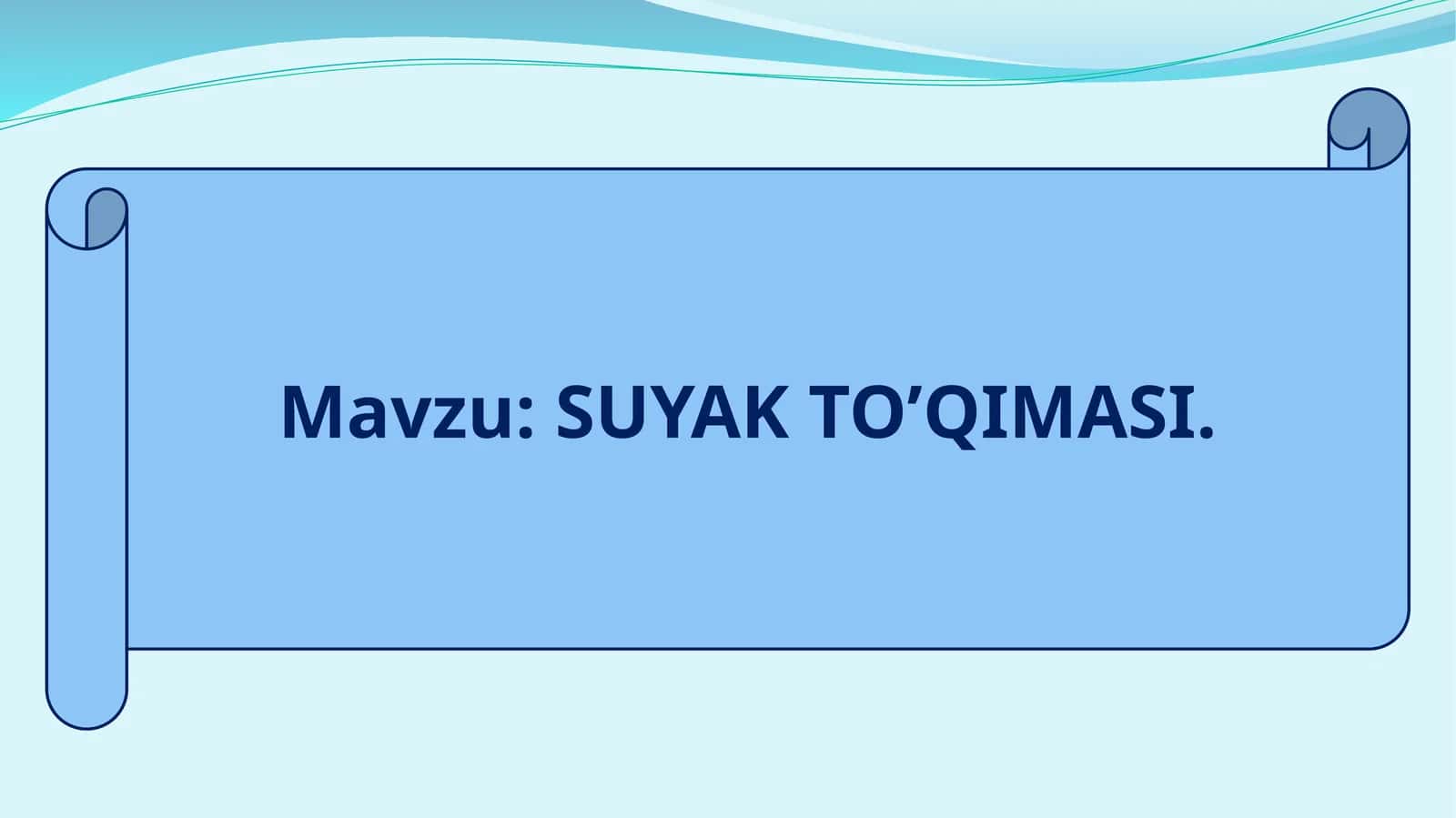 SUYAK TO’QIMASI 1
