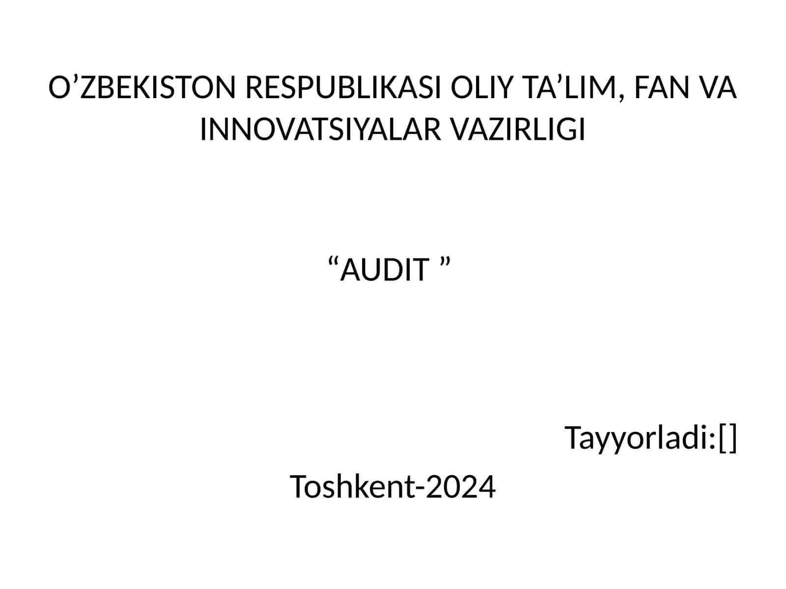 TA’MINOT JARAYONI AUDITI 1