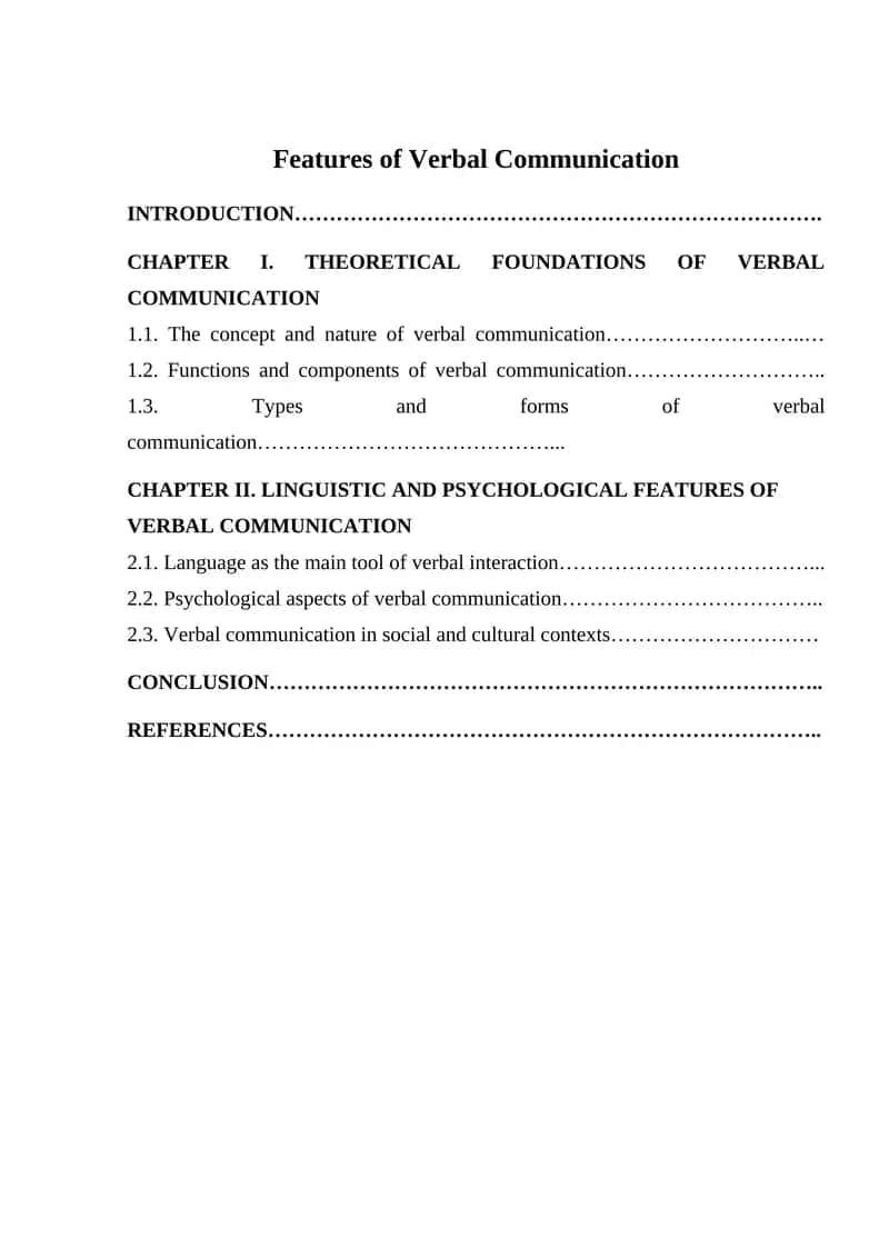 Features of Verbal Communication 1