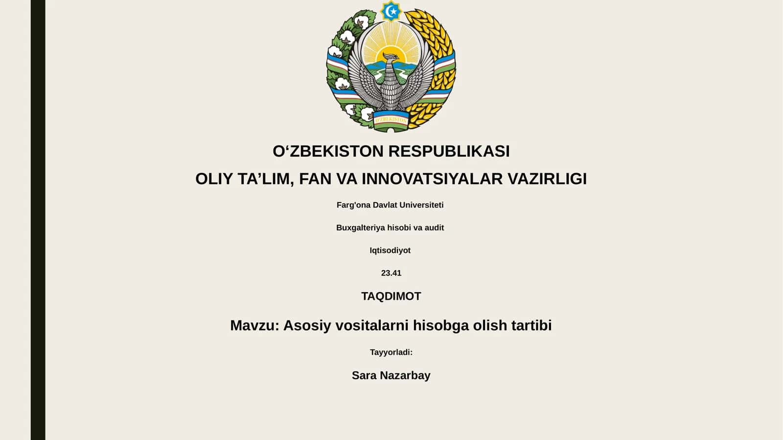 Asosiy vositalarni hisobga olish tartibi 1