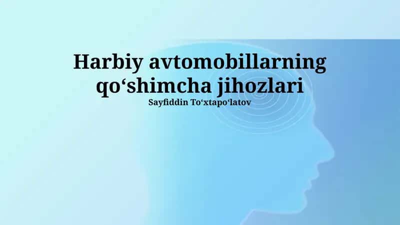 Harbiy avtomobillarning qoʻshimcha jihozlari 1