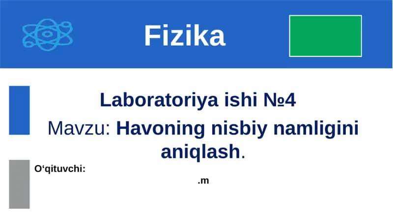 Fizika 44-mavzu. Masallar yechish 1