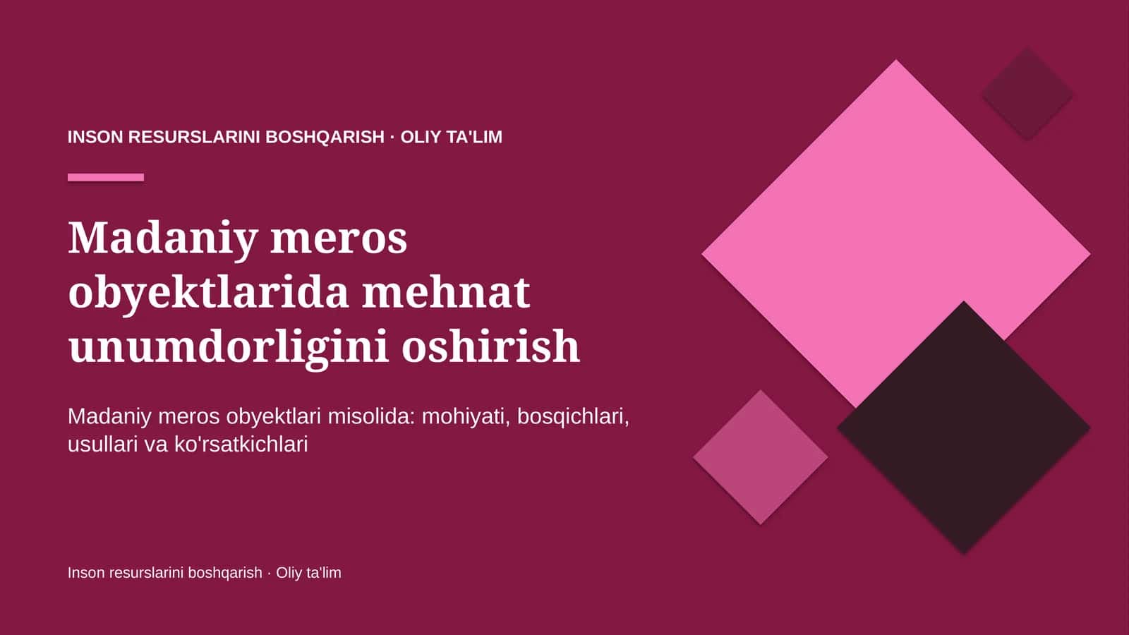 Madaniy meros obyektlarida mehnat unumdorligini oshirish 1