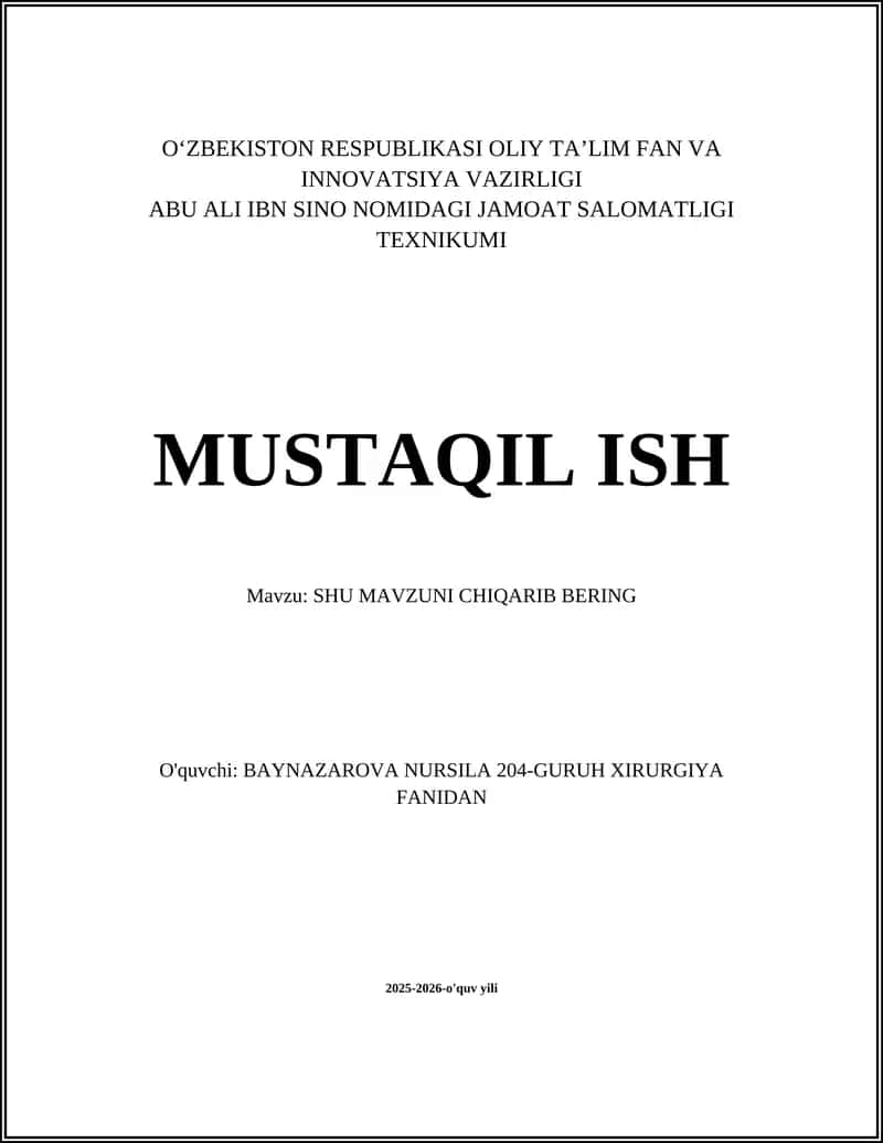 SHU MAVZUNI CHIQARIB BERING 1