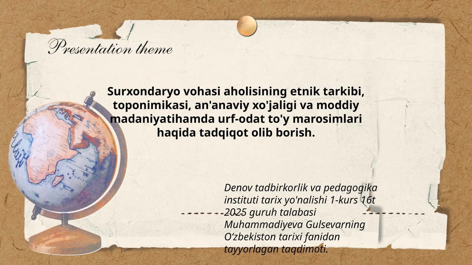 O‘zbekiston tarixi fanidan tadqiqot 1
