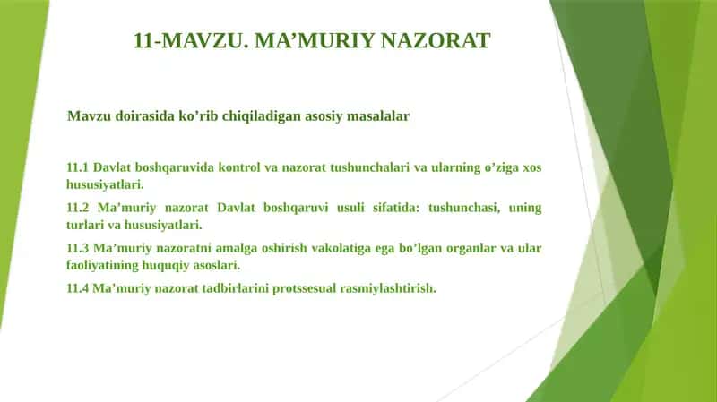 MA’MURIY NAZORAT 1
